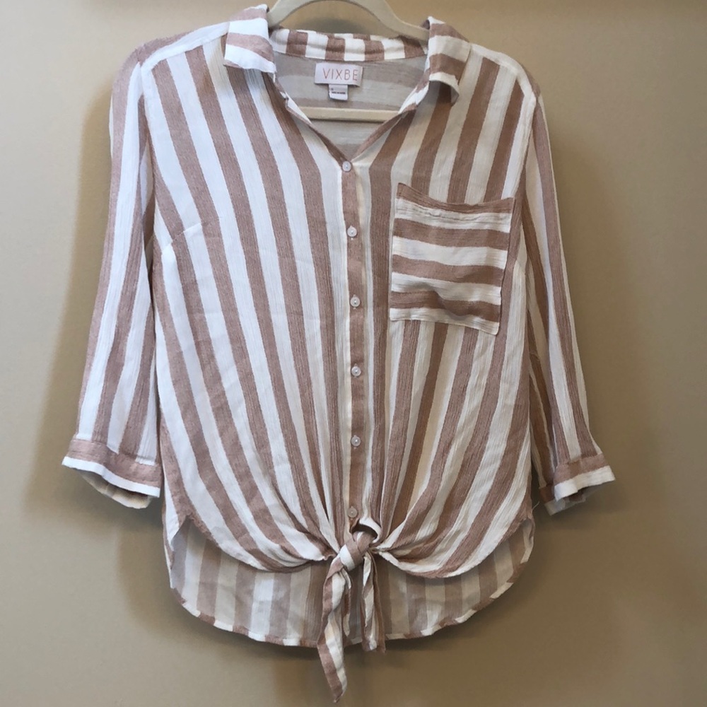 Striped, button down top